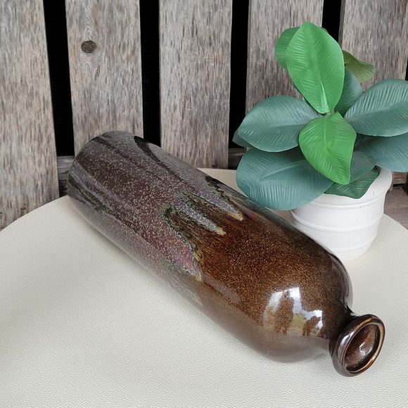 Elegant Brown Drip Glaze Ceramic Vase - Picture 2 of 5